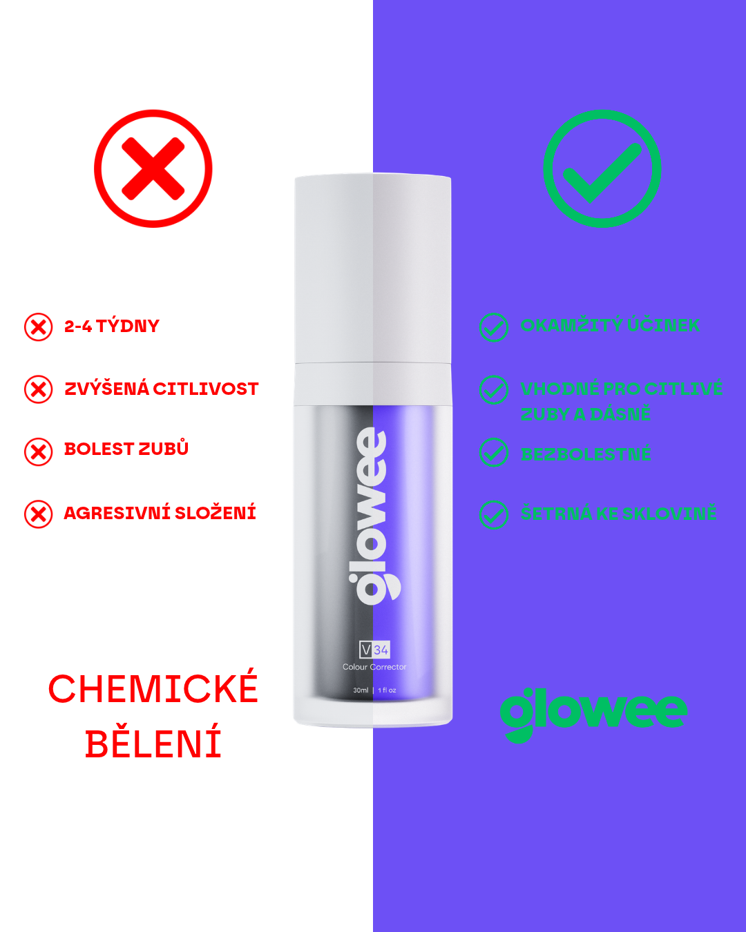 Glowee výhodný set zubní pasty a V34 korektoru – 2