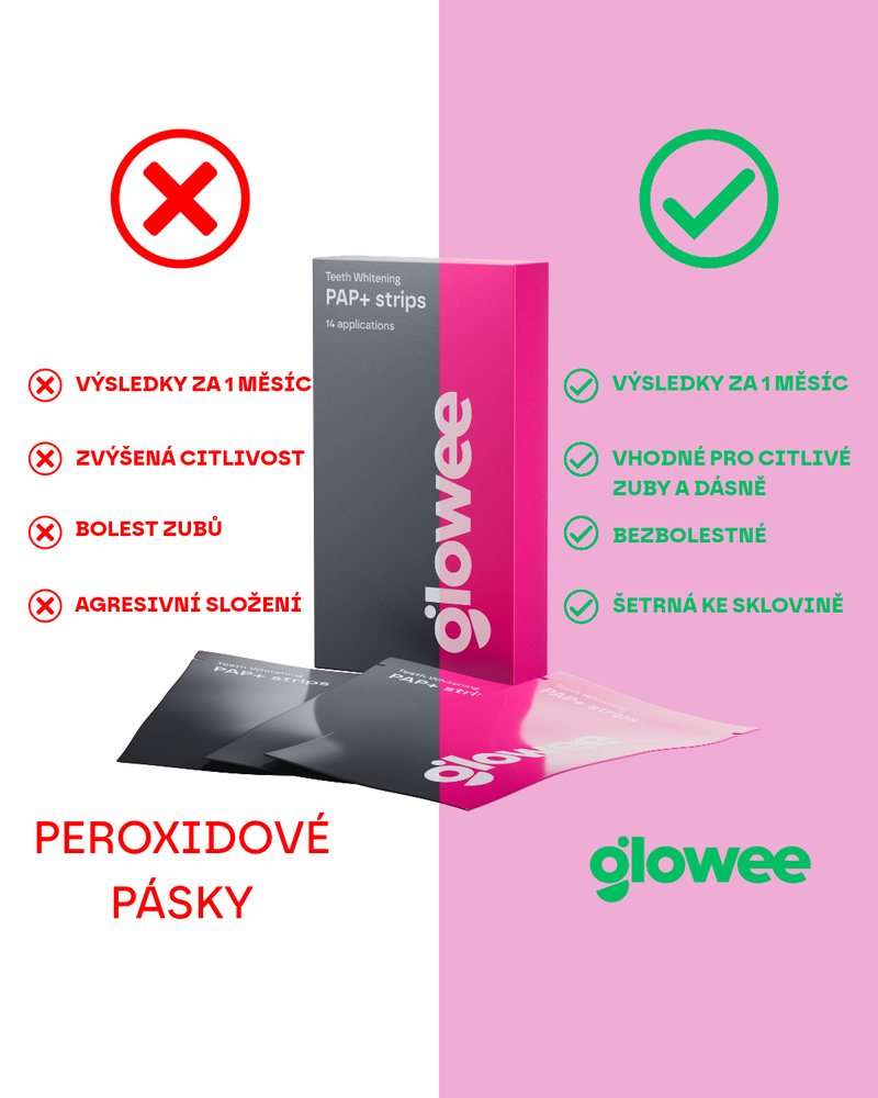 Glowee výhodný set zubní pasty a PAP+ bělicích pásků – 2